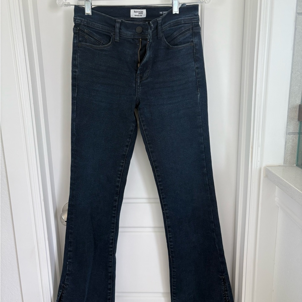 Kensie Blue Flare Wide Leg Jeans